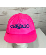 Vintage Chicago Cubs MLB Snapback Hat Neon Pink Nylon - $20.29 CAD