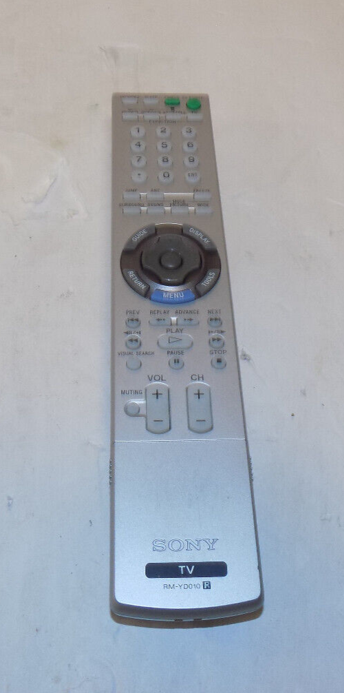 Genuine Sony TV Remote Control Model RM -YD010 Silver  			
