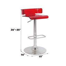 Rania Adjustable Stool w/Swivel, Red &amp; Chrome Finish - $145.00