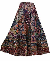 Women&#39;s Jaipuri Tribal People Printed Cotton Long Skirts Free Size Multi... - $21.03