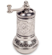 4.3&#39;&#39; Pepper Salt Spice Seed Mill Grinder New Silver Color Turkish - £10.25 GBP