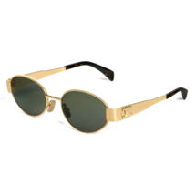 Celine CL40235U 30N Triomphe Oval Sunglasses – Gold Green Lens 100% Auth... - $338.10