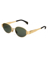 Celine CL40235U 30N Triomphe Oval Sunglasses – Gold Green Lens 100% Auth... - $338.10