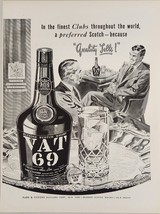 1950 Print Ad Vat 69 Blended Scotch Whiskey Men in Suits Talking with Drinks - £14.77 GBP