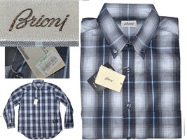 Brioni Men&#39;s Shirt 2XL Or 3XL Hand Made In Italy !Bargain Price¡ BN03 T1G - £148.86 GBP