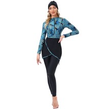 Burkini Swimsuits For Women Modest Muslim Swimsuit Islamic Swimwear Long Sleeve  - £70.71 GBP