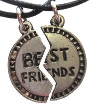 Funky Retro Bff Best Friends Puzzle Pendant Necklace Set Novelty Costume Jewelry - $10.77