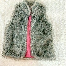 Derek Heart Girls Sz L 14 Faux Fur Vest Black White  - £7.91 GBP