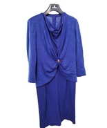 Formal Woman Dress for Winter in Blue Oversize Italian Vintage Mariella ... - £145.12 GBP