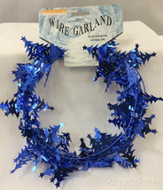 Christmas TREE Decoration - 9 Feet Long Wire Garland - BLUE (5 Count) - £6.15 GBP
