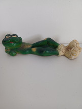 Incense Holder RARE 1978 Mylo Creations Chalkware Frog Wearing Sneakers - £42.07 GBP