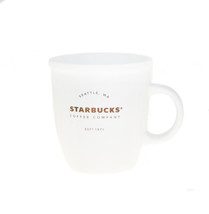 Starbucks Abbey Matte White Logo Handle Ceramic Coffee Mug 12oz Splash Print - $67.31