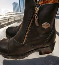 Harley-Davidson  Women&#39;s Boots Leather Double-Zip Black Size 9.5 - $1,709.66 MXN