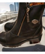 Harley-Davidson  Women&#39;s Boots Leather Double-Zip Black Size 9.5 - $1,709.66 MXN