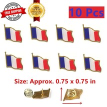10 Pcs France FR Country National Flag Lapel Pin Badge Brooches Metal Emblems - £7.73 GBP