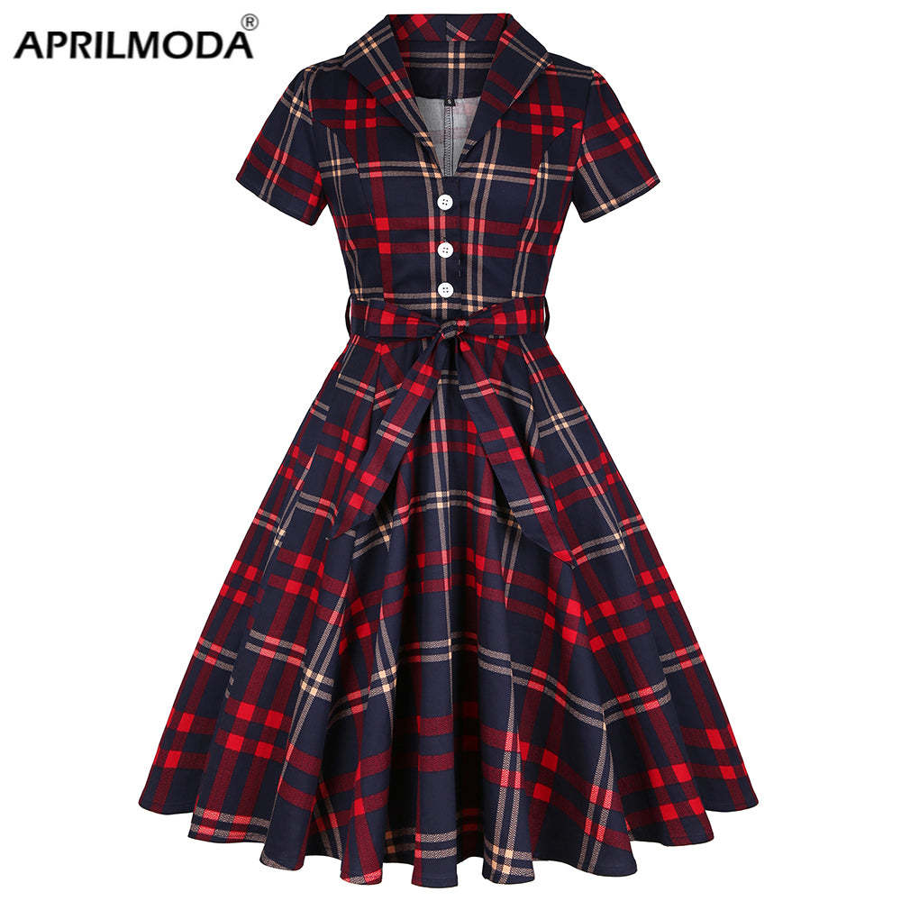 Retro Vintage Winter Autumn 50s 60s Pinup Swing Casual Dresses