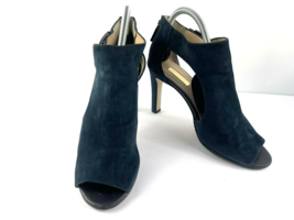 Louise et Cie Heels Women 38 / 8 B  Shoes Blue Suede Cut Out Peep Toe Pumps - $27.54