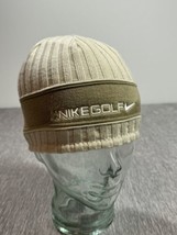 Vintage Nike Golf Beanie Hat Mens S/M Tan Knit Reversible Winter Snow Ou... - $14.84