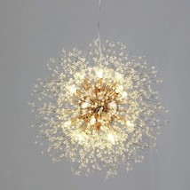 Crystal Chrome Pendant Firework Chandelier Golden Chandelier Dandelion LED Moder - £67.23 GBP