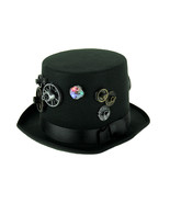 Formal Black Steampunk Style Top Hat With Flashing LED Lights - £16.20 GBP