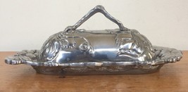 Vintage Arthur Court 2001 Pewter Floral Grapes Fancy Oval Covered Butter Dish - £29.14 GBP