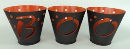 Hallmark Halloween Lot of 3 &quot;BOO&quot; Candle Holders - Votive or Tea Light - £7.75 GBP