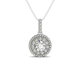 1 carat Diamond Pendant necklace 14k White Gold/Diamond necklace gift for women - £3,876.95 GBP