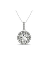 1 carat Diamond Pendant necklace 14k White Gold/Diamond necklace gift fo... - £3,833.06 GBP