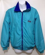 Patagonia 12 Aqua Blue Fleece-Lined Nylon Jacket Vintage Made in USA - £29.69 GBP