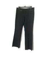 Classiques Entier Size 8P Petites Black Dress Pants Leather Trim Straigh... - £17.13 GBP