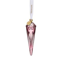 Waterford Crystal Lismore Cranberry Icicle Ornament 2021 Christmas #1061... - $94.00