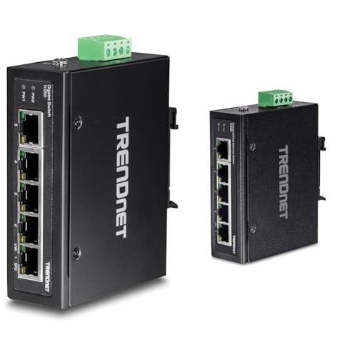 TRENDnet 5-Port Hardened Industrial Gigabit DIN-Rail Switch, 10 Gbps Swi... - $112.46+