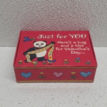 Vintage AGC Valentines Day Wish Box - Pop Open Pop Out Card Panda Hug &amp; ... - $12.77