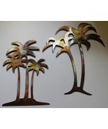 Palm Tree Set  Metal Wall Art Decor 9&quot; x  7 1/2&quot; and 7&quot; x 5&quot; - $581.61 MXN