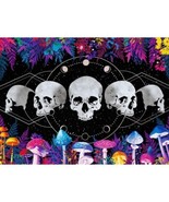 Tapestry Wall Hanging Colorful Floating Skulls 5 ft x 4 ft Home Decor - €15,74 EUR