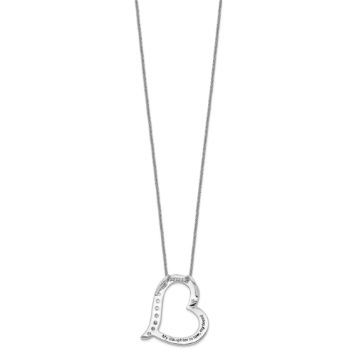 Sentimental Expressions Silver  Antiqued CZ Daughter-In-Law 18in Necklace QSX286 Item image 7