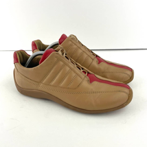 David Aaron Women&#39;s Tan Red Fashion Sneakers Lace up Sz 7.5 B  - £27.62 GBP