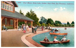 Boat House Stow Lake Golden Gate Park CA Mitchell Postcard 2498 - £15.78 GBP