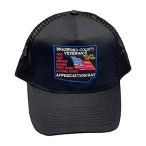 Otto Men&#39;s Black Polyester USA Flag Embroidered Adjustable Snapback Trucker Hat - £19.02 GBP