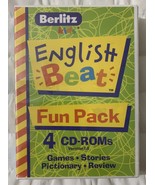 Berlitz Kids English Beat Fun Pack 4 CDs 2002 Games, Stories, Pictionary... - $18.38