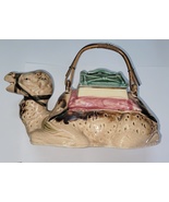 Vintage Ceramic Camel Teapot with Bamboo Handle with Damaged Lid  - £6.25 GBP