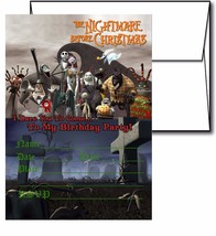12 Nightmare Before Christmas Invitation Cards (12 White Envelops Includ... - £15.76 GBP