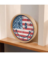 US American Flag Patriotic Smiley Face USA Star and Striped Clock NEW - $39.99