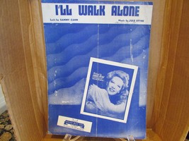 I&#39;LL WALK ALONE SAMMY CAHAN JULE STYNE DINAH SHEET COVER 1944 SHEET MUSIC - $73.13 MXN