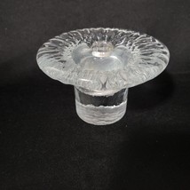 Vintage Blenko Don shepherd Ice Mushroom Candle Holder Clear Glass MCM 3... - $29.69