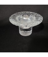 Vintage Blenko Don shepherd Ice Mushroom Candle Holder Clear Glass MCM 3... - £23.36 GBP