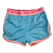 Puma Mesh Basketball Gym Exercise Blue Pink Girl&#39;s Size Small Shorts - $6.93