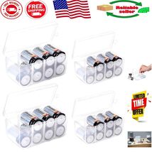 Clear Plastic Battery Storage Boxes Set of 4 - Snap Lid &amp; Live/Dead Divider - $34.53 CAD