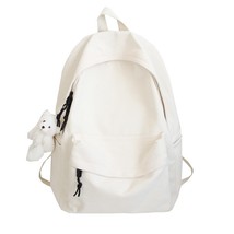 New Solid Color Women Backpack Female Canvas Waterproof Schoolbag Korean Ins Sch - £39.97 GBP