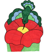 Hummingbird Flag Banner Vtg Colorful Large 30” x36+” Garden Flowers - $13.55 CAD